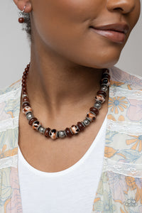 Warped Whimsicality - Brown ~ Paparazzi Necklace - Glitzygals5dollarbling Paparazzi Boutique 
