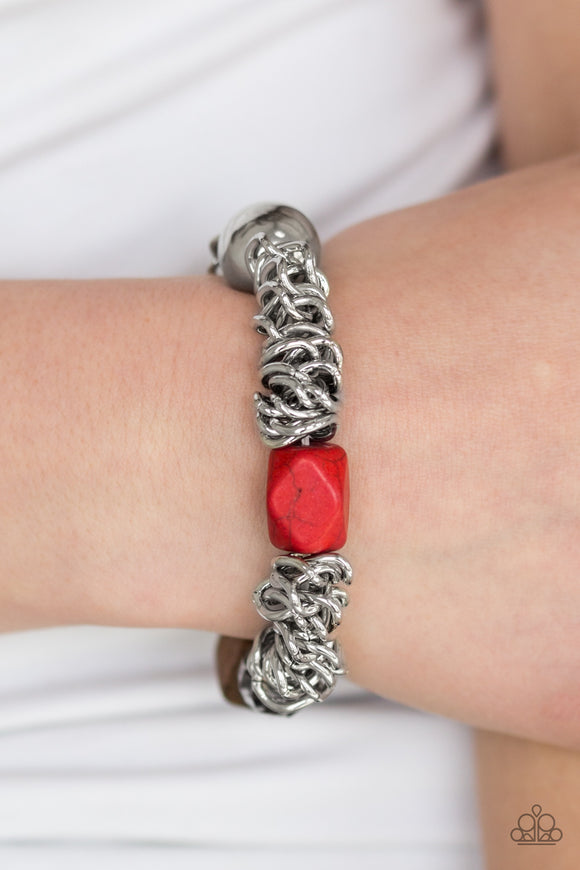 Paparazzi Mesmerizingly Magmatic Red Bracelet - Glitzygals5dollarbling Paparazzi Boutique 