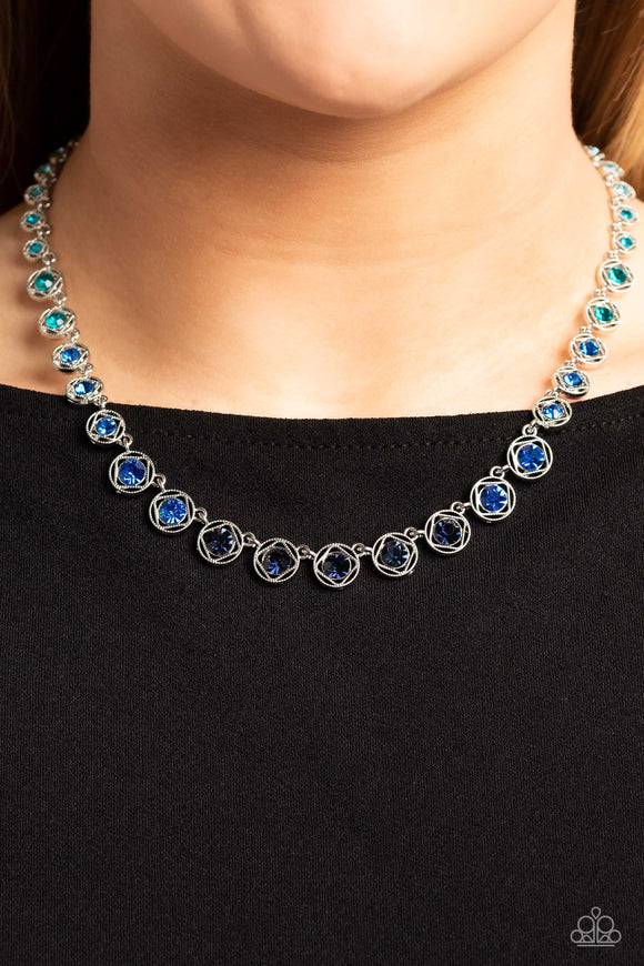 Kaleidoscope Charm - Blue ~ Paparazzi Necklace - Glitzygals5dollarbling Paparazzi Boutique 