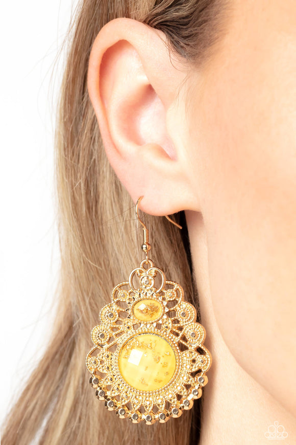 Welcoming Whimsy - Yellow ~ Paparazzi Earrings - Glitzygals5dollarbling Paparazzi Boutique 