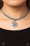 Compacted Cosmos - Blue ~ Paparazzi Necklace Choker - Glitzygals5dollarbling Paparazzi Boutique 