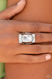 Right As CHAIN - White ~ Paparazzi Ring - Glitzygals5dollarbling Paparazzi Boutique 
