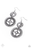 I Have a STEAMPUNK - White ~ Paparazzi Earrings - Glitzygals5dollarbling Paparazzi Boutique 