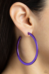 Pop HOOP - Purple ~ Paparazzi Earrings - Glitzygals5dollarbling Paparazzi Boutique 