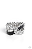 CROSSED and Found - Black  ~ Paparazzi Ring - Glitzygals5dollarbling Paparazzi Boutique 
