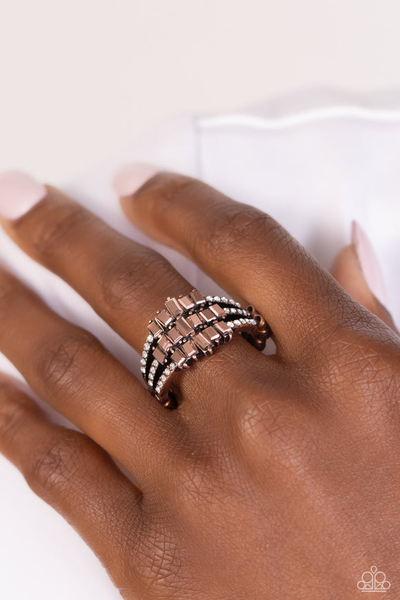 Stacking Up - Copper ~ Paparazzi Ring - Glitzygals5dollarbling Paparazzi Boutique 