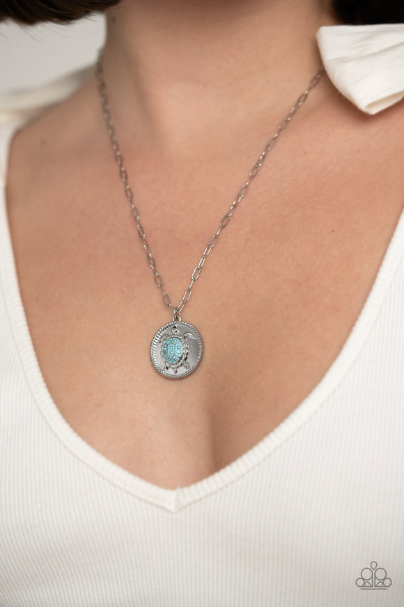 Sea Turtle Shimmer - Blue ~ Paparazzi Necklace - Glitzygals5dollarbling Paparazzi Boutique 