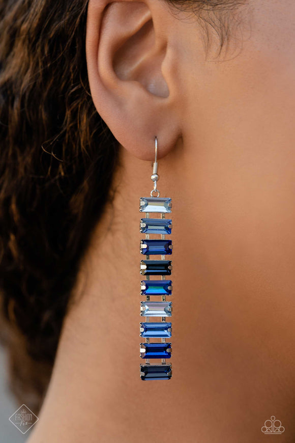 Superbly Stacked - Blue ~ Paparazzi Earrings July 2023 Fashion Fix - Glitzygals5dollarbling Paparazzi Boutique 