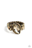 Tilted Triplets - Brass ~ Paparazzi Ring - Glitzygals5dollarbling Paparazzi Boutique 