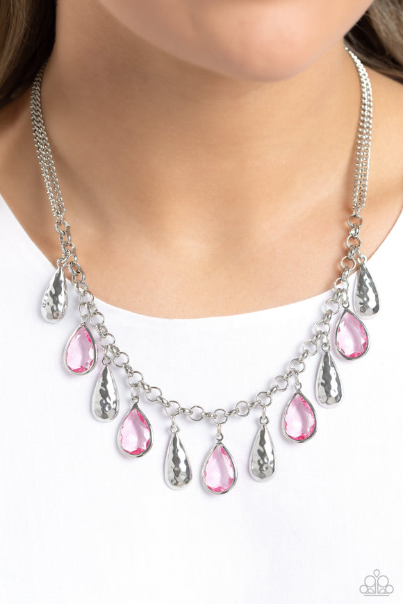 Teardrop Timbre - Pink ~ Paparazzi Necklace - Glitzygals5dollarbling Paparazzi Boutique 