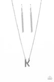 Leave Your Initials - Silver - K ~ Paparazzi Necklace - Glitzygals5dollarbling Paparazzi Boutique 