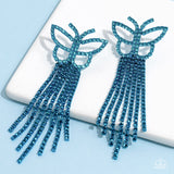 Billowing Butterflies - Blue ~ Paparazzi Earrings LOP July 2023 Exclusive - Glitzygals5dollarbling Paparazzi Boutique 