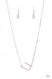 INITIALLY Yours - U - White ~ Paparazzi Necklace - Glitzygals5dollarbling Paparazzi Boutique 