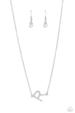 INITIALLY Yours - R - White ~ Paparazzi Necklace - Glitzygals5dollarbling Paparazzi Boutique 