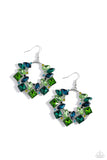 Wreathed in Watercolors - Green ~ Paparazzi Earrings - Glitzygals5dollarbling Paparazzi Boutique 