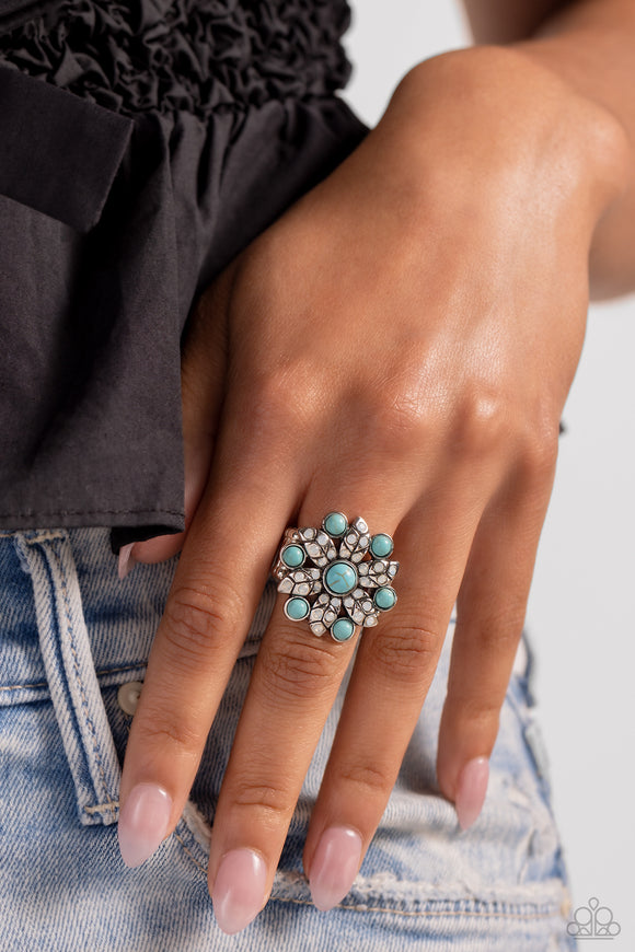 Flower of Life - Blue ~ Paparazzi Ring - Glitzygals5dollarbling Paparazzi Boutique 
