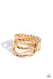 Corded Command - Gold ~ Paparazzi Ring - Glitzygals5dollarbling Paparazzi Boutique 