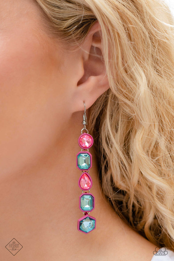 Developing Dignity - Pink ~ Paparazzi Earrings July 2023 Fashion Fix - Glitzygals5dollarbling Paparazzi Boutique 