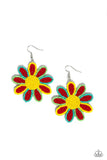 Decorated Daisies - Red ~ Paparazzi Earrings - Glitzygals5dollarbling Paparazzi Boutique 