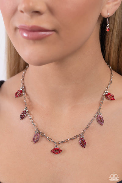 KISS the Mark - Red ~ Paparazzi Necklace - Glitzygals5dollarbling Paparazzi Boutique 