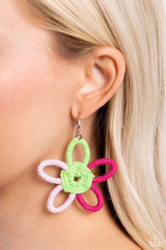 Spin a Yarn - Pink ~ Paparazzi Earrings - Glitzygals5dollarbling Paparazzi Boutique 