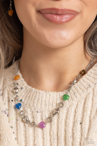My HEARTBEAT Will Go On - Multi ~ Paparazzi Necklace - Glitzygals5dollarbling Paparazzi Boutique 