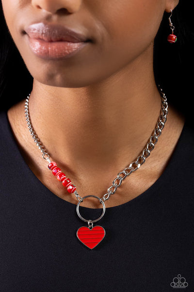 Mismatched Mayhem - Red ~ Paparazzi Necklace - Glitzygals5dollarbling Paparazzi Boutique 