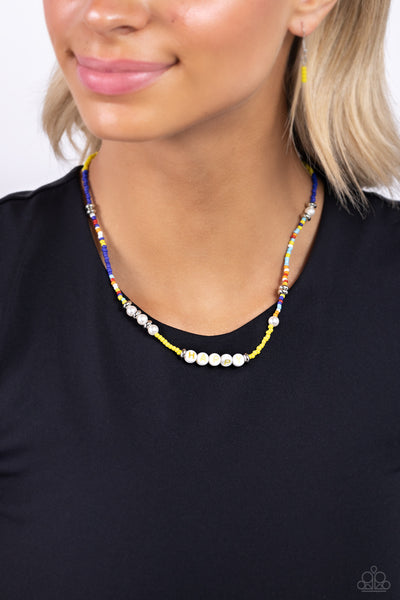 Happy to See You - Yellow ~ Paparazzi Necklace - Glitzygals5dollarbling Paparazzi Boutique 