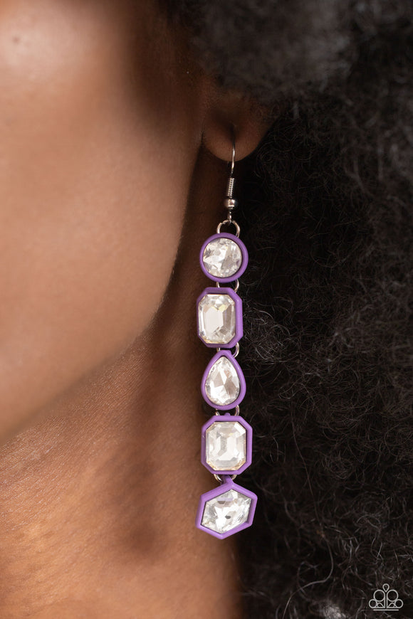 Developing Dignity - Purple ~ Paparazzi Earrings - Glitzygals5dollarbling Paparazzi Boutique 