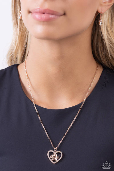 PET in Motion - Rose Gold ~ Paparazzi Necklace - Glitzygals5dollarbling Paparazzi Boutique 