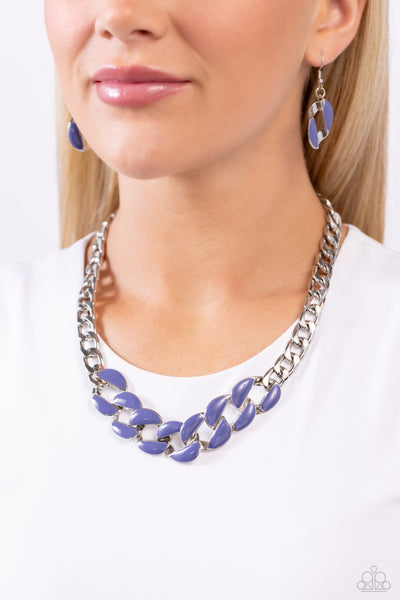 CURB Craze - Blue ~ Paparazzi Necklace - Glitzygals5dollarbling Paparazzi Boutique 
