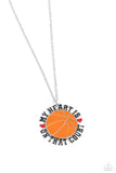 Courting Courtside - Orange ~ Paparazzi Basketball Necklace - Glitzygals5dollarbling Paparazzi Boutique 