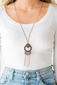 Paparazzi My Main MANTRA - Copper - Tassel Pendant - Necklace and matching Earrings - Glitzygals5dollarbling Paparazzi Boutique 