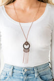 Paparazzi My Main MANTRA - Copper - Tassel Pendant - Necklace and matching Earrings - Glitzygals5dollarbling Paparazzi Boutique 