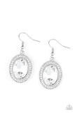 Paparazzi Only FAME In Town - White - Gem & Rhinestones - Earrings - Glitzygals5dollarbling Paparazzi Boutique 