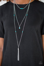 Sandstone Castles Blue Necklace - Glitzygals5dollarbling Paparazzi Boutique 
