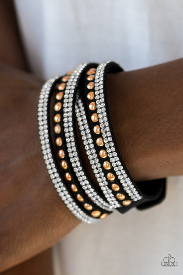 Paparazzi I BOLD You So! Black Urban Bracelet - Glitzygals5dollarbling Paparazzi Boutique 