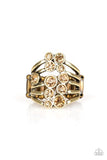Paparazzi Meet In The Middle - Brass Topaz Ring - Glitzygals5dollarbling Paparazzi Boutique 