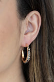 Paparazzi Welcome To Glam Town - Gold - Hematite Rhinestones - Post Earrings - Glitzygals5dollarbling Paparazzi Boutique 