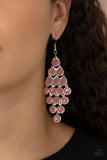 With All DEW Respect - orange - Paparazzi earrings - Glitzygals5dollarbling Paparazzi Boutique 