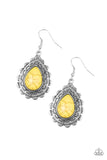 Paparazzi Mesa Mustang - Yellow Earrings - Glitzygals5dollarbling Paparazzi Boutique 