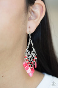 Paparazzi Shore Bait Red Earrings - Glitzygals5dollarbling Paparazzi Boutique 