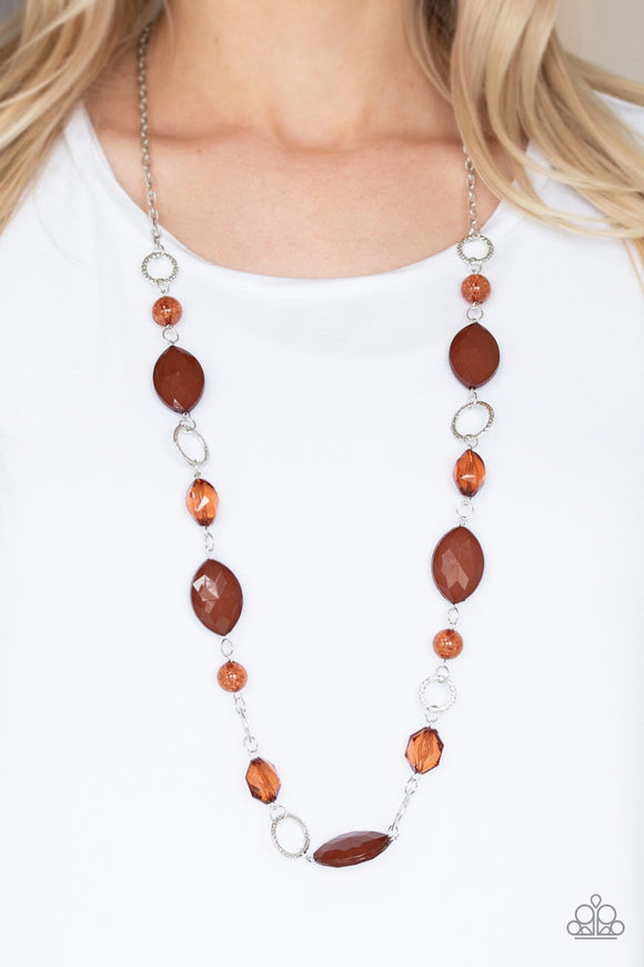 Shimmer Simmer Brown – Paparazzi Necklace - Glitzygals5dollarbling Paparazzi Boutique 
