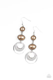 Paparazzi Earring ~ Bubbling To The Surface - Brown - Glitzygals5dollarbling Paparazzi Boutique 