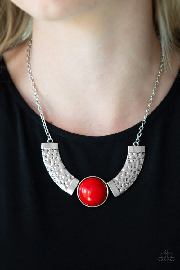Egyptian Spell Red ~ Paparazzi Necklace - Glitzygals5dollarbling Paparazzi Boutique 