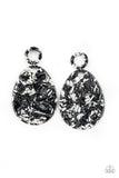 Paparazzi Retro-politan - Black Acrylic Earrings - Glitzygals5dollarbling Paparazzi Boutique 