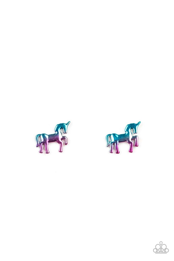 Paparazzi Starlet Shimmer Metallic Unicorn Post Earrings Kids Little Diva - Glitzygals5dollarbling Paparazzi Boutique 