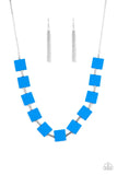 Hello, Material Girl Blue, Paparazzi Necklace - Glitzygals5dollarbling Paparazzi Boutique 