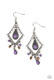 Paparazzi Southern Sunsets - Purple Bead - Wooden Accents - Silver Earrings - Glitzygals5dollarbling Paparazzi Boutique 