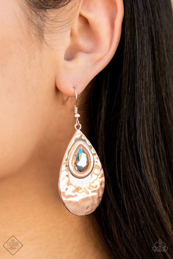 Paparazzi Tranquil Trove Rose Gold Fashion Fix Exclusive Earrings - Glitzygals5dollarbling Paparazzi Boutique 